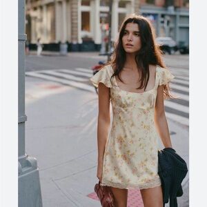 Zara satin lace mini dress